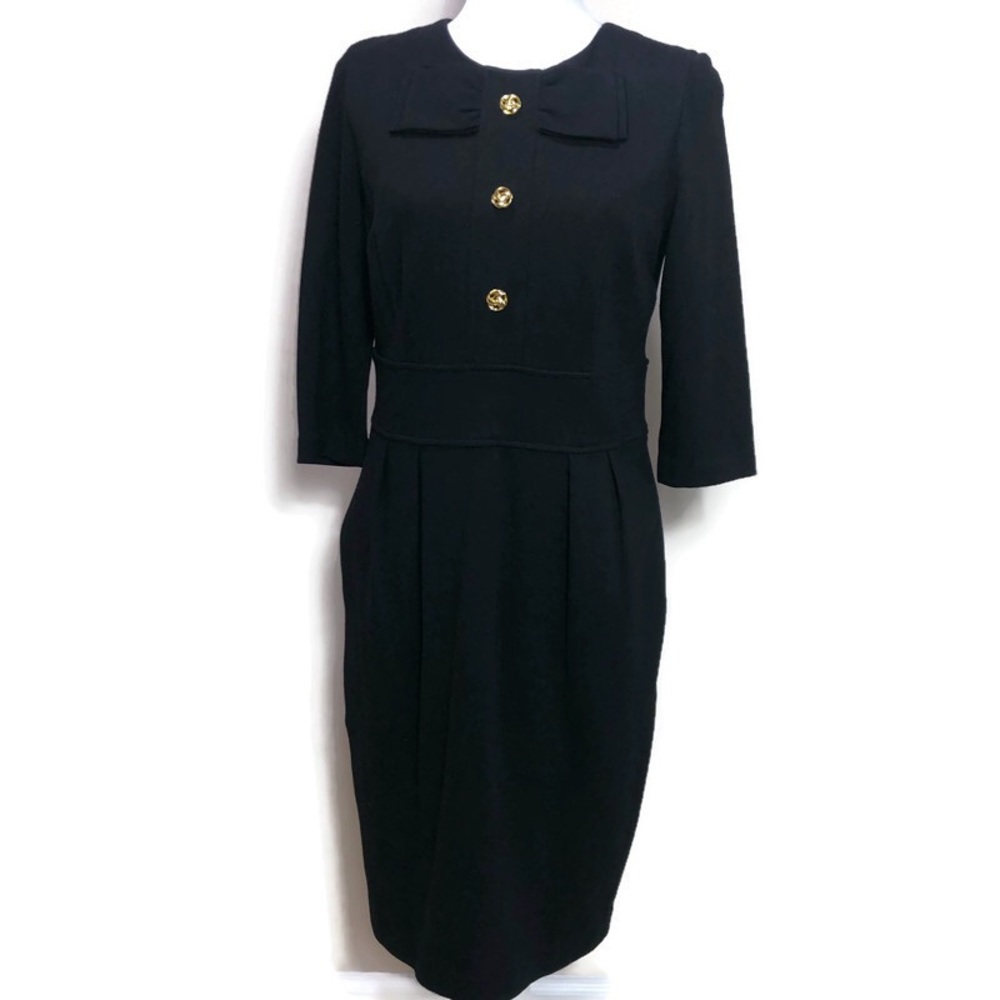 Eliza J New York Button Bow Black Dress size 8